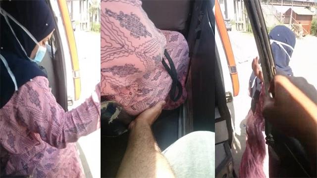 Hijabi Milf Enjoying Stranger Touching Her Ass Car Leak